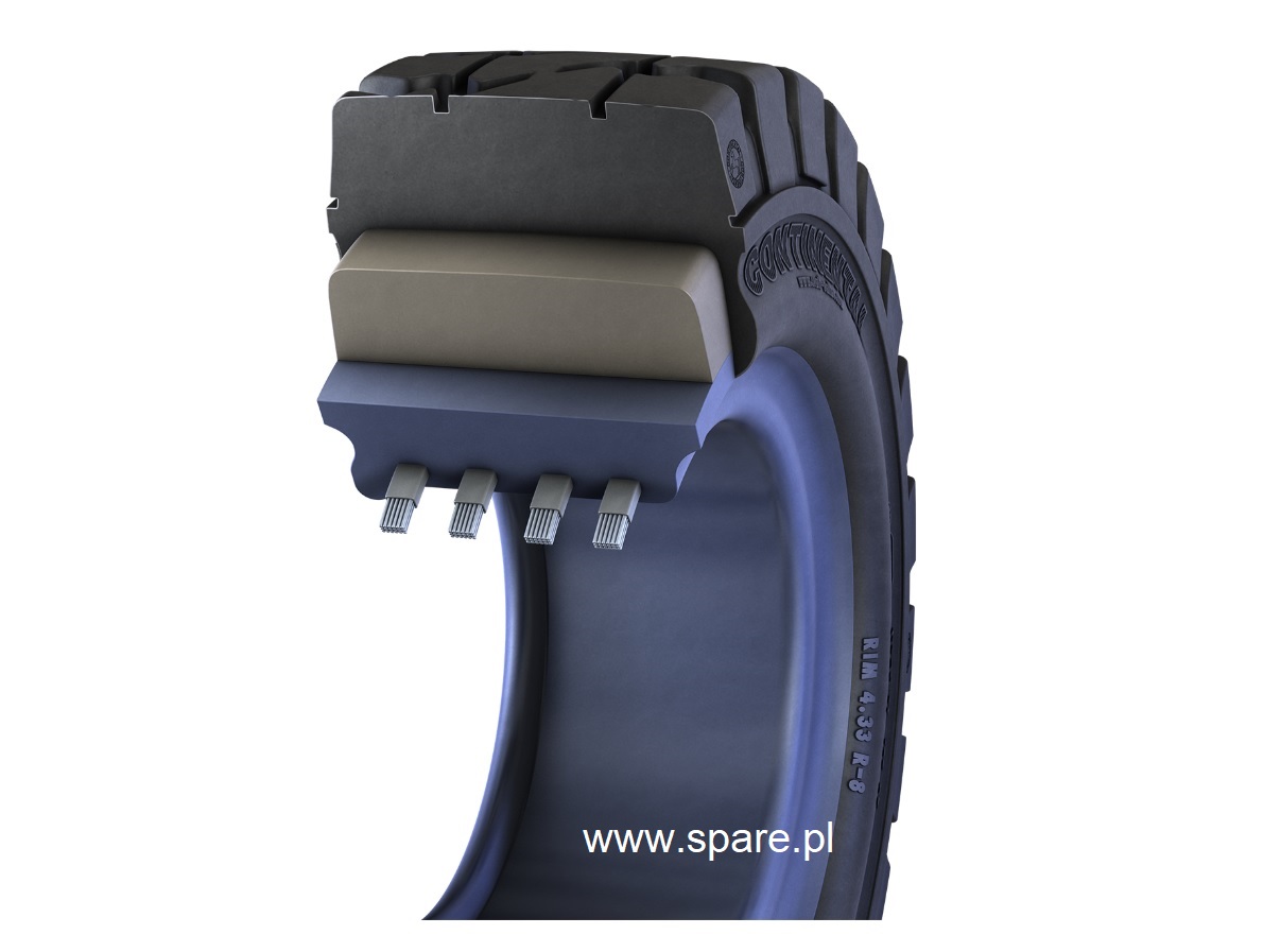 construction d'un pneu super-élastique pour un chariot élévateur