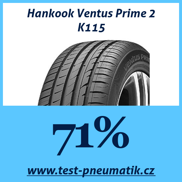 Hankook Ventus Prime 2 K115 : 71 %, 54 avis, à partir de 1 614 CZK